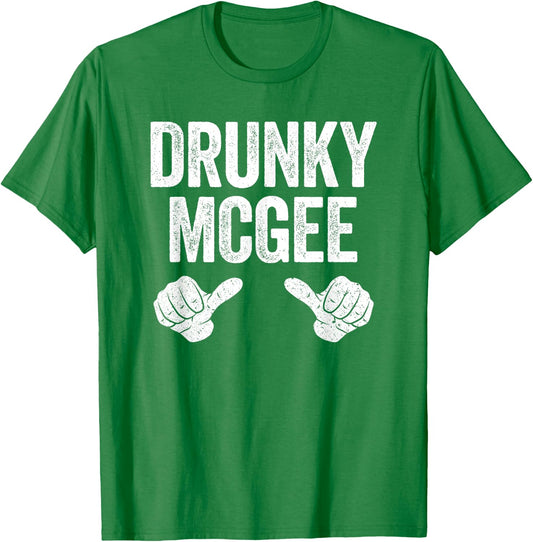 Drunky Mcgee Shirt Couple Irish Men Women St Patrick Day T-Shirt - T-Shirt | Irish Green
