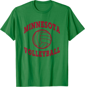 Minnesota Volleyball Deez -Adults Grey Small Volleyball T-Shirt - T-Shirt | Irish Green