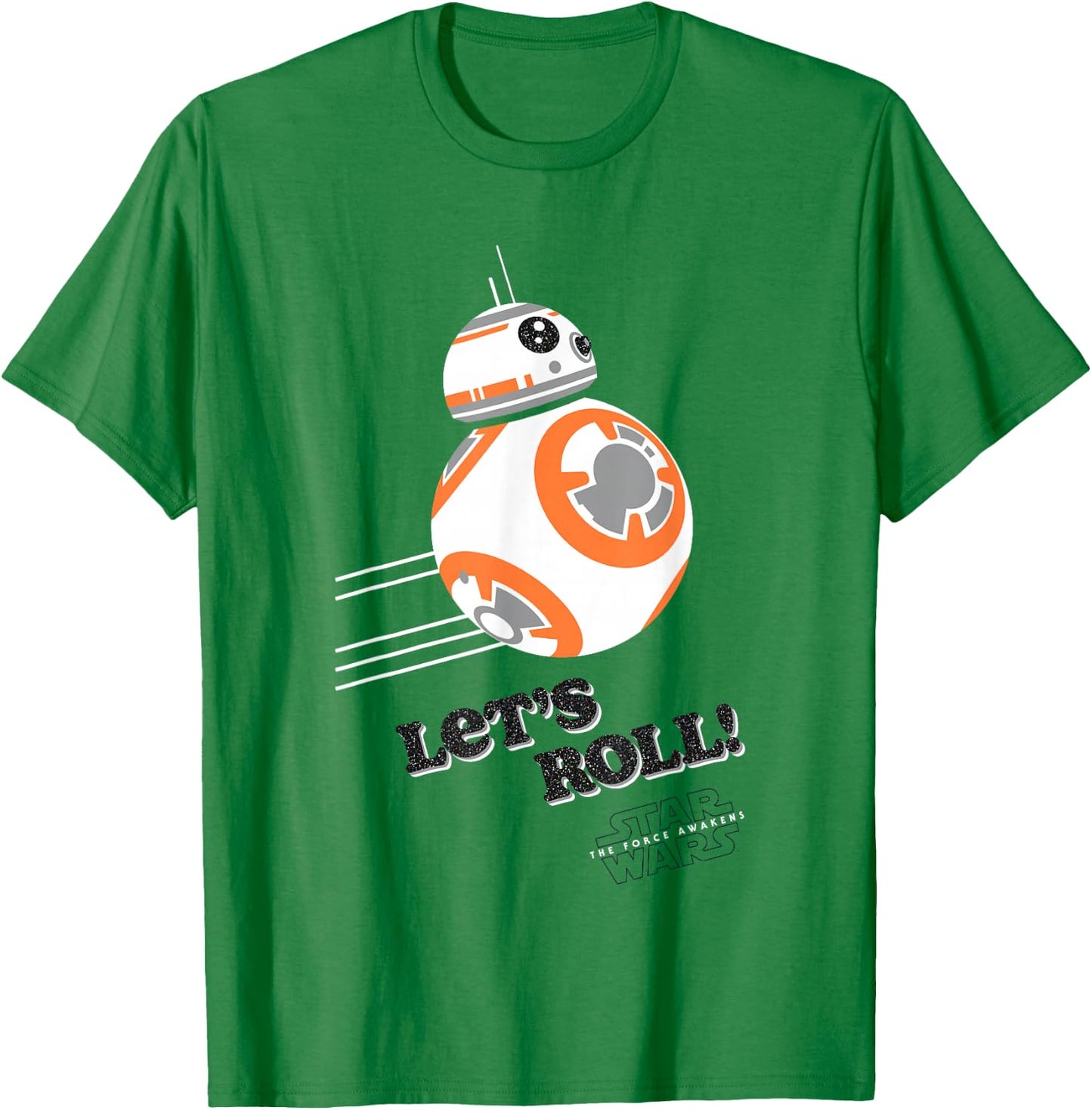 Star Wars The Force Awakens BB-8 Let's Roll! Chest Portrait T-Shirt - T-Shirt | Irish Green