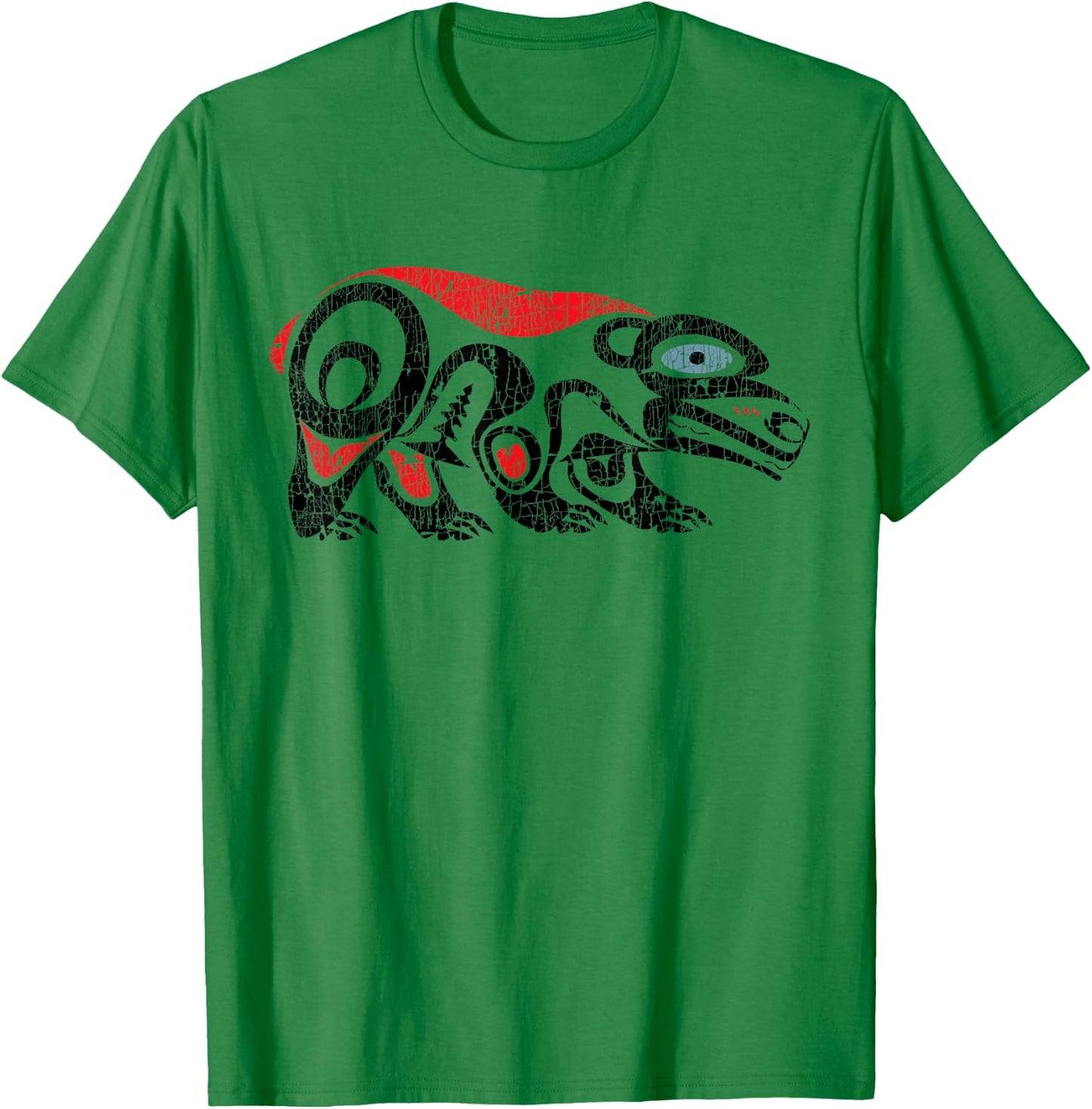Alaska Native American Art Tlingit Tribal Bear vintage T-Shirt - T-Shirt | Irish Green