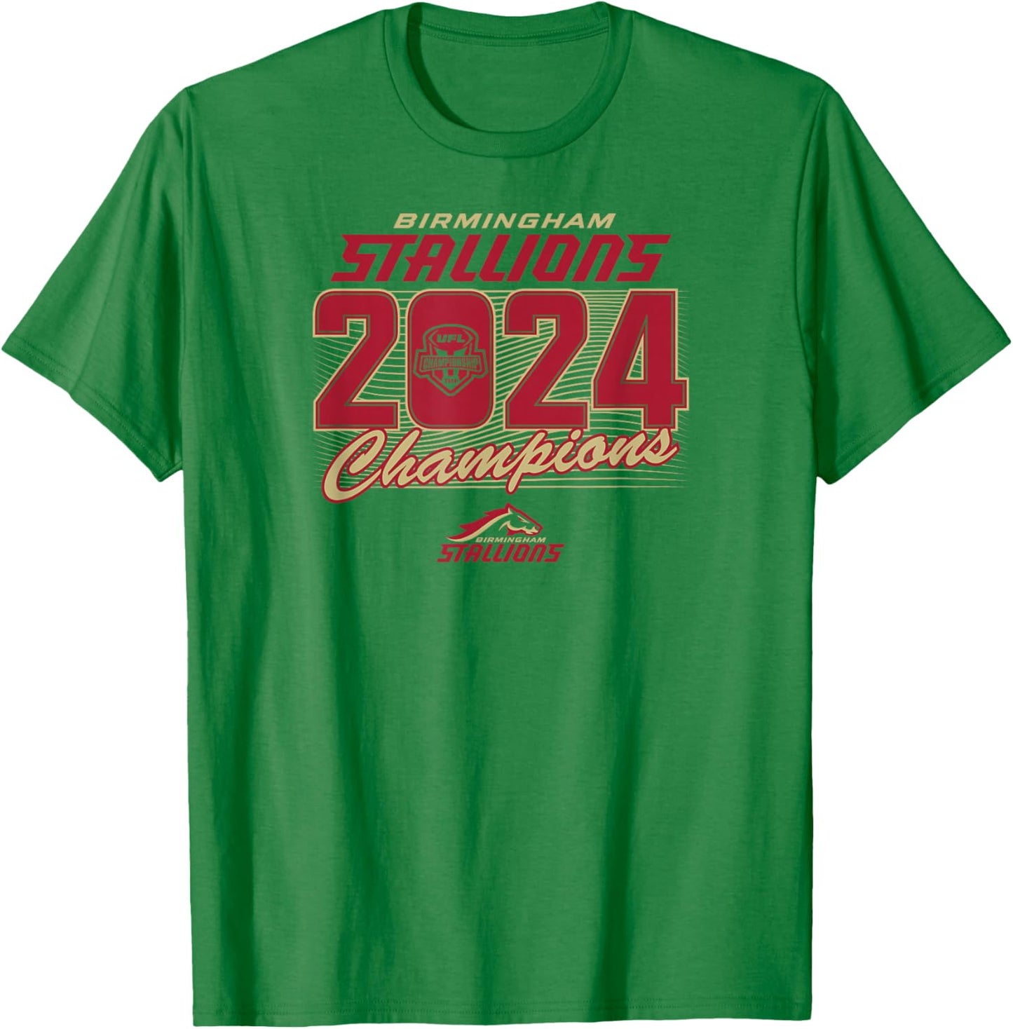 Birmingham Stallions - 2024 UFL Champions - UFL T-Shirt - T-Shirt | Irish Green