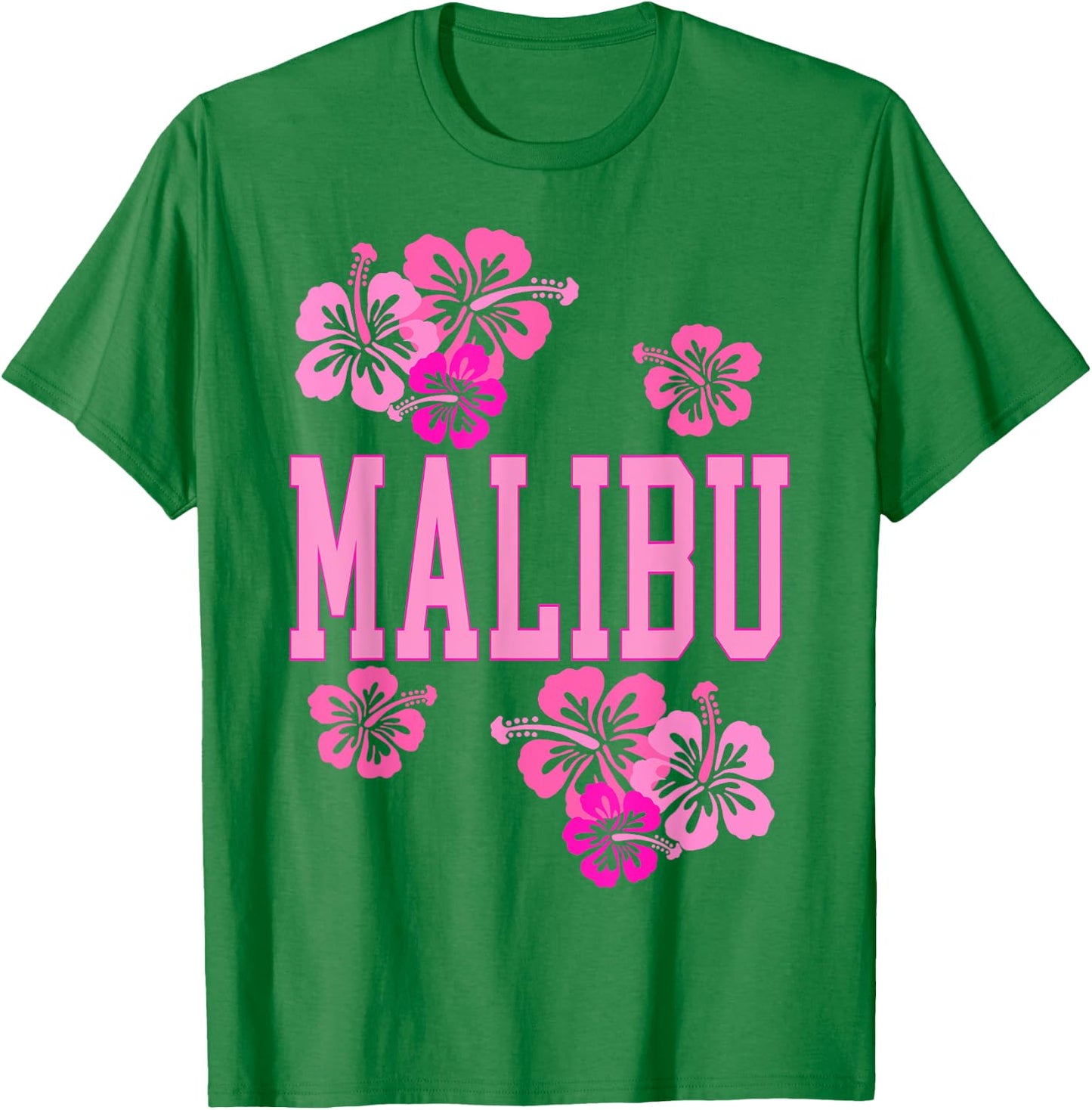 Preppy Varsity Pink Malibu California Teen Girls T-Shirt - T-Shirt | Irish Green