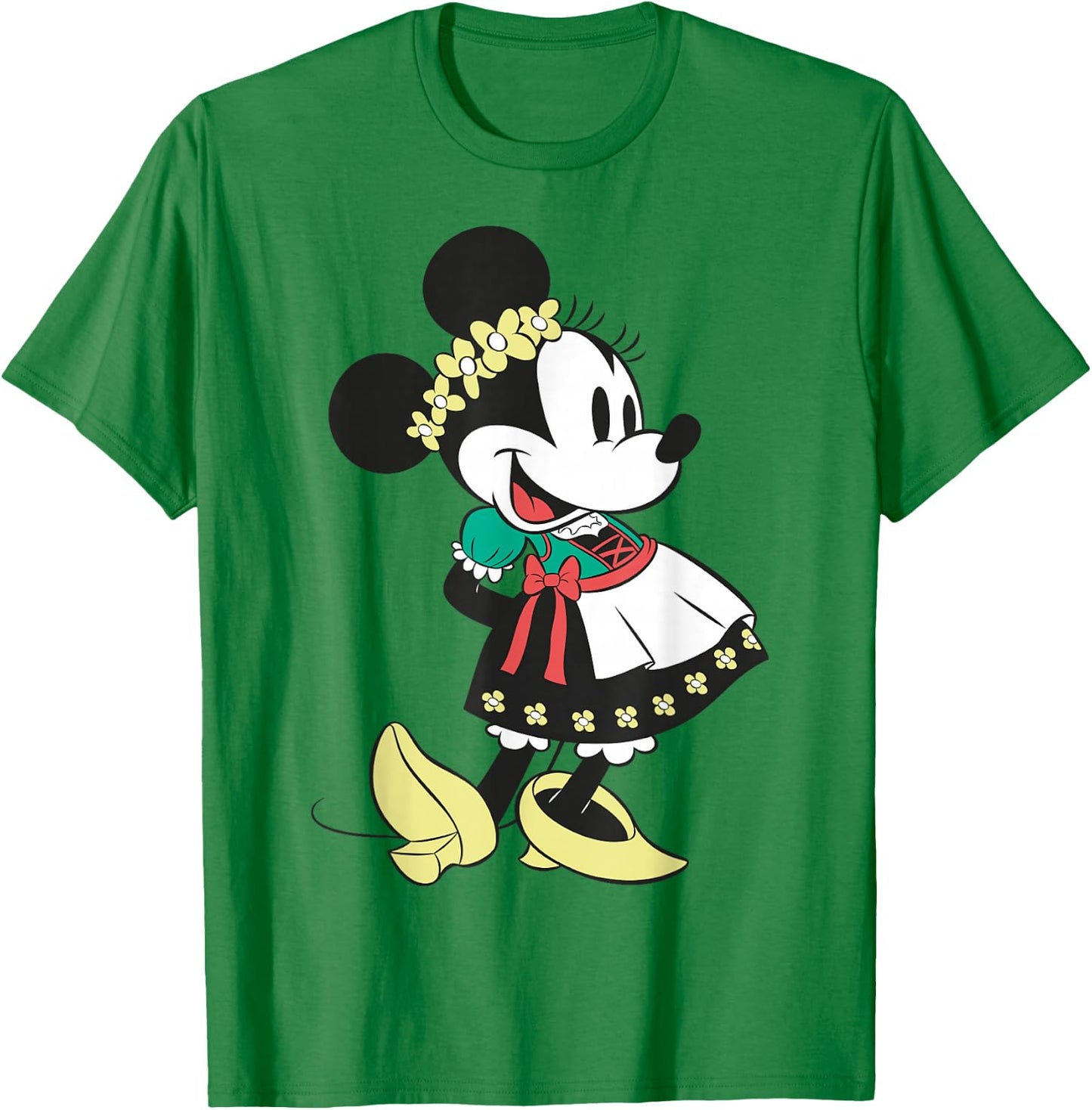 Disney Mickey and Friends Minnie Mouse Dirndl Portrait T-Shirt - T-Shirt | Irish Green