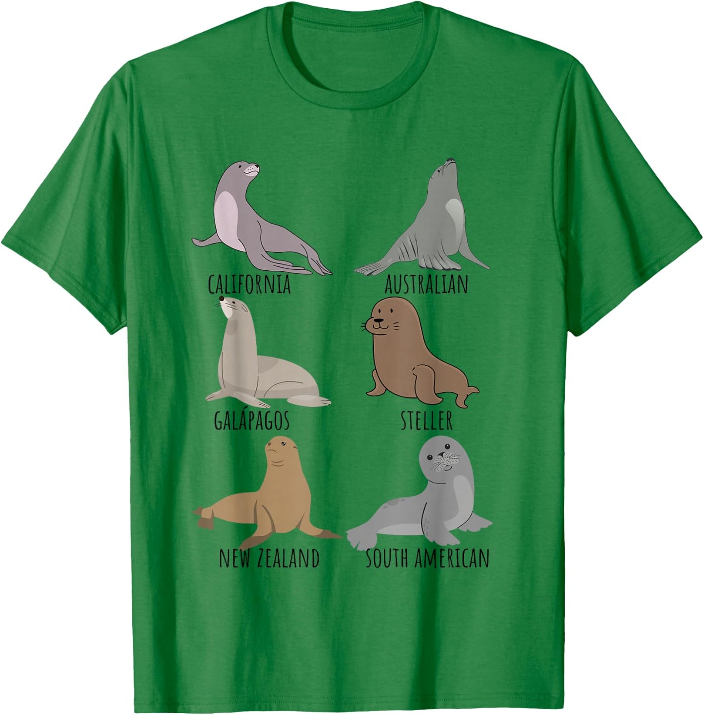 Seal Species Collection For Sea Lion Animal Lovers Biologist T-Shirt - T-Shirt | Irish Green