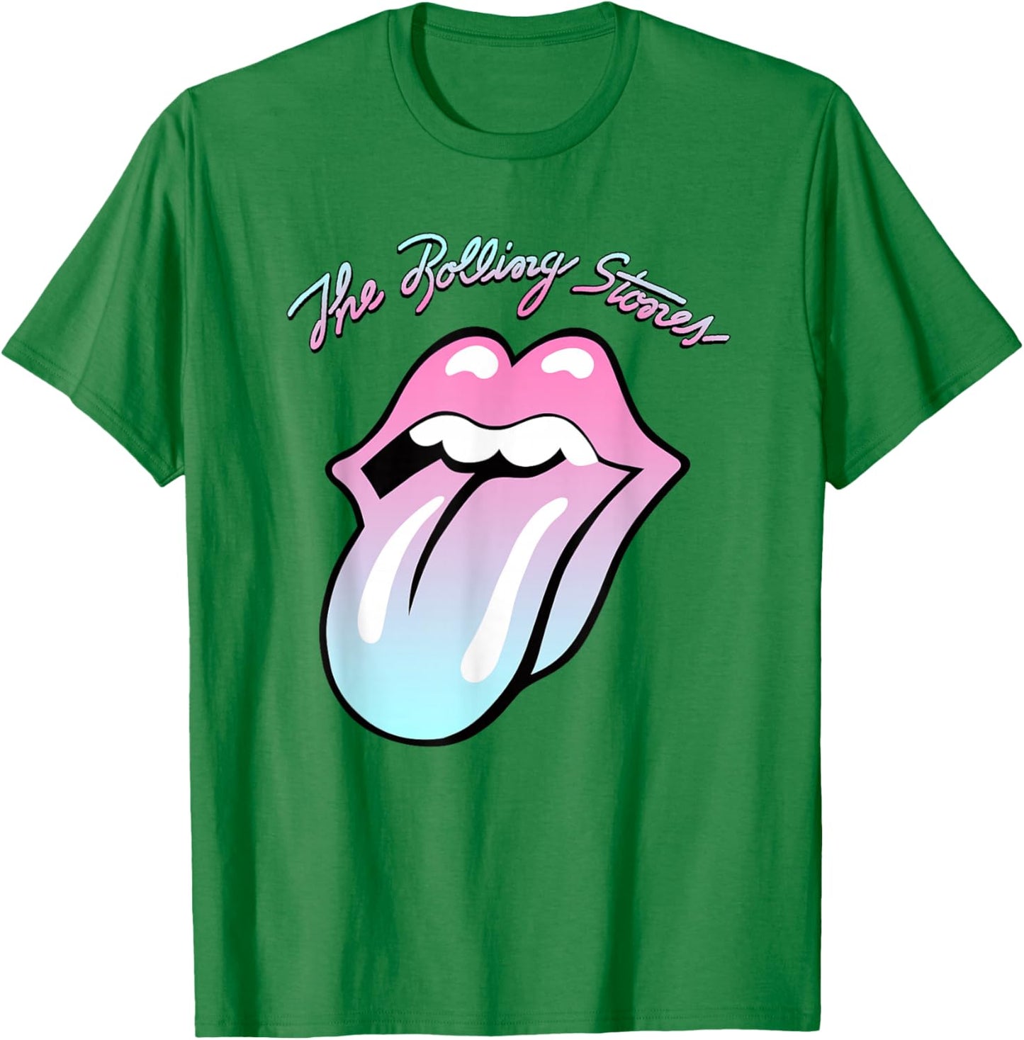 Official Rolling Stones Gradient Tongue Yellow T-Shirt - T-Shirt | Irish Green
