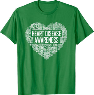 Heart Disease Awareness Heart Gift February Wear Red T-Shirt - T-Shirt | Irish Green
