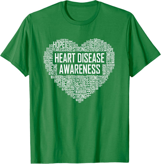 Heart Disease Awareness Heart Gift February Wear Red T-Shirt - T-Shirt | Irish Green