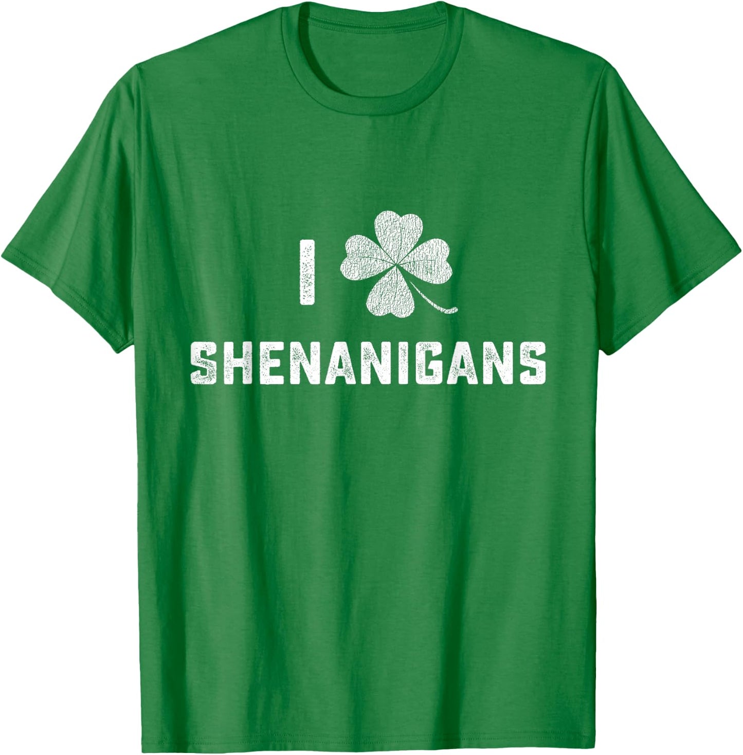 I Love Shenanigans St Patricks Day Shamrock Men Women Kids T-Shirt - T-Shirt | Irish Green