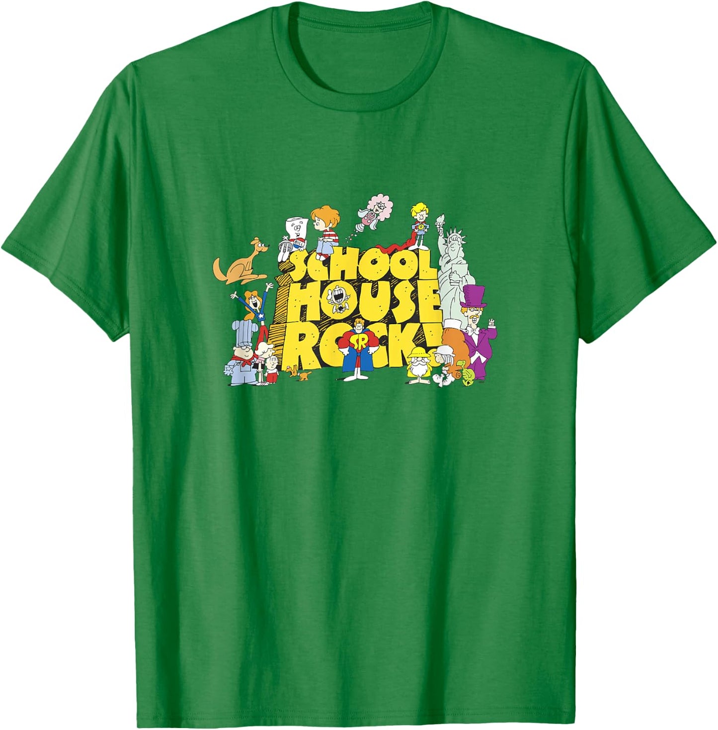 Schoolhouse Rock! Season Favorites Yellow Logo Stack T-Shirt - T-Shirt | Irish Green
