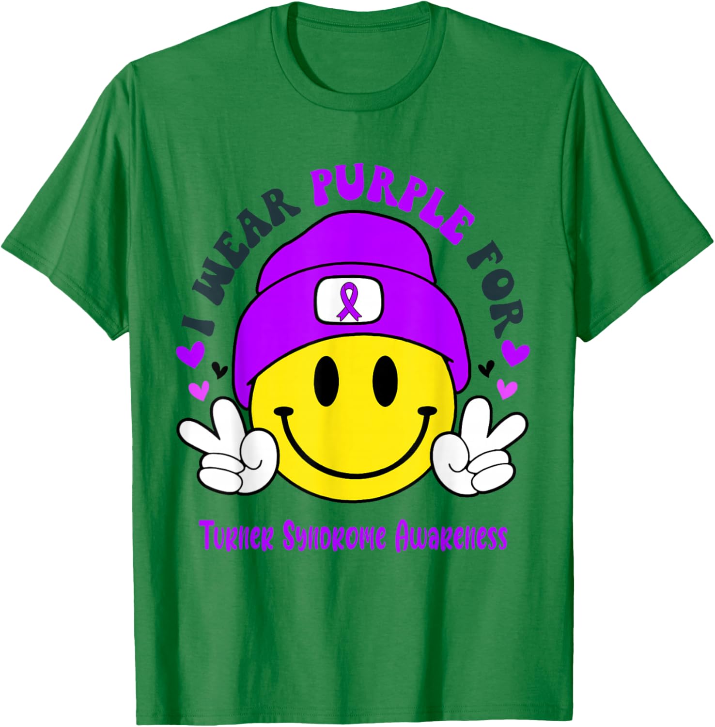 I Wear Purple for Turner Syndrome Awareness T-Shirt - T-Shirt | Irish Green