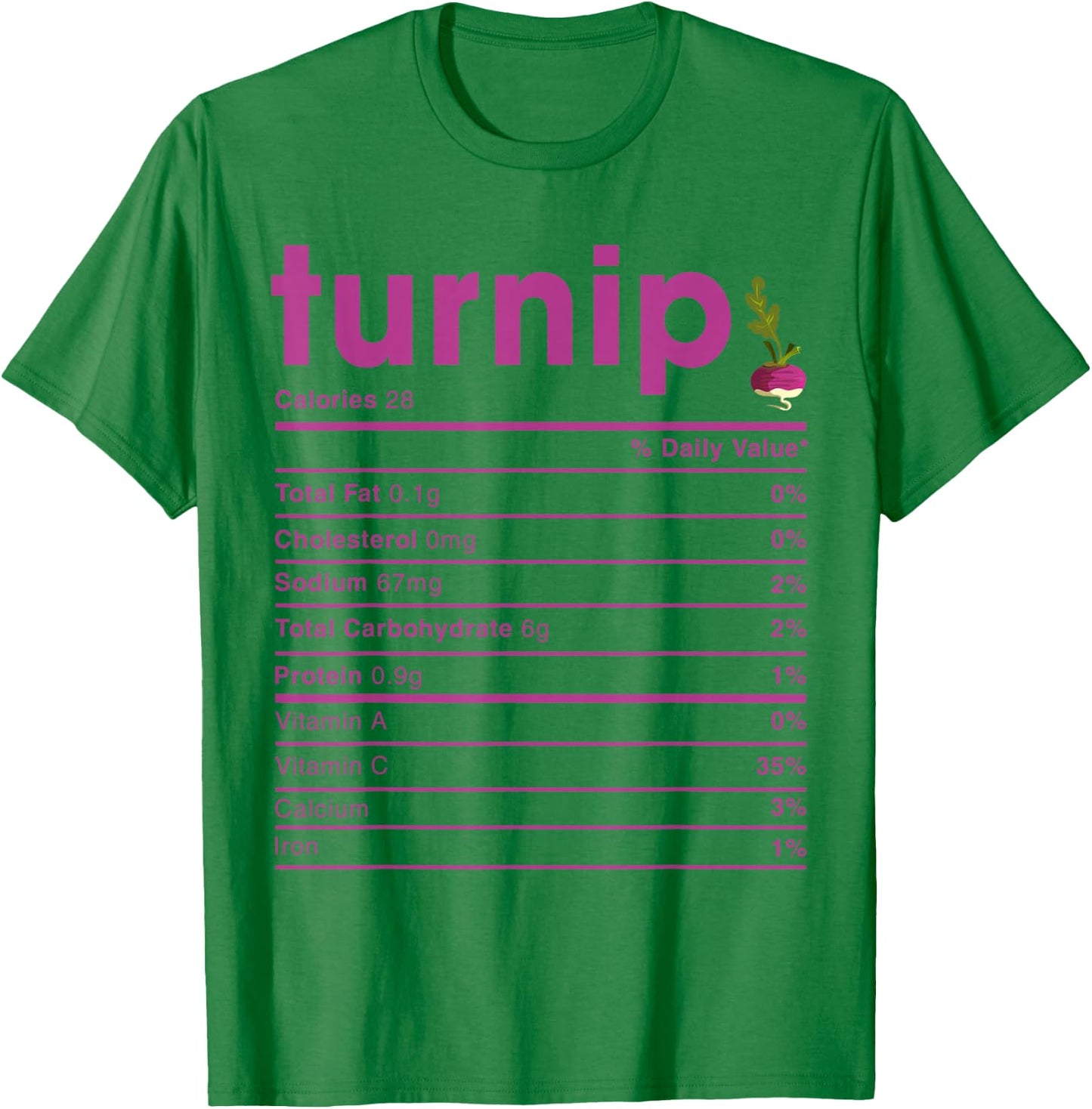 Turnip Nutrition Facts T-Shirt - T-Shirt | Irish Green