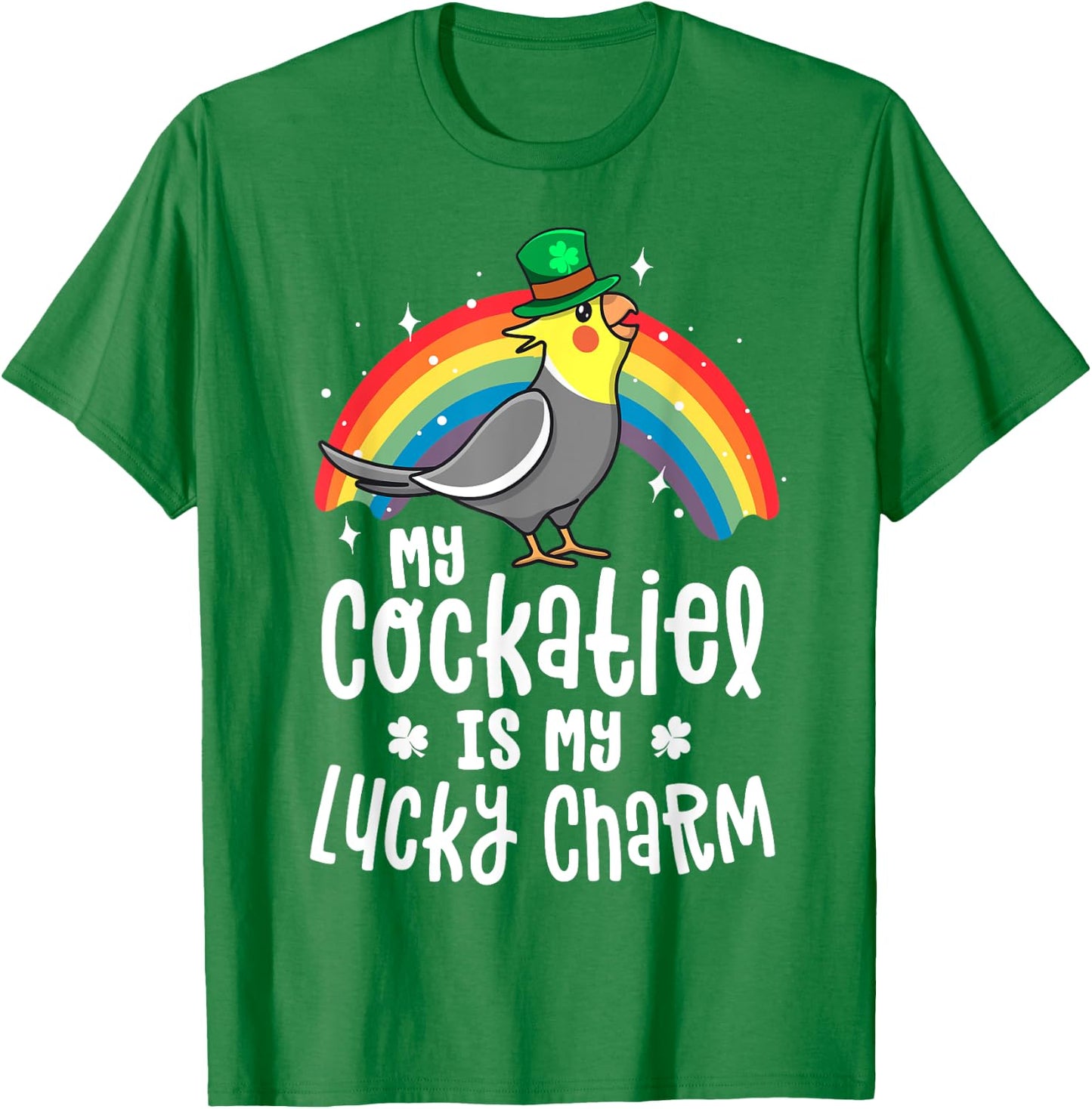 Cockatiel St Patricks Day Shirt Bird Parrot Gift T-Shirt - T-Shirt | Irish Green