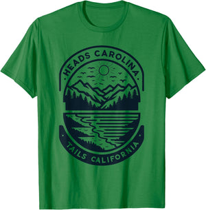 Heads Carolina Tail California Retro Vintage T-Shirt - T-Shirt | Irish Green