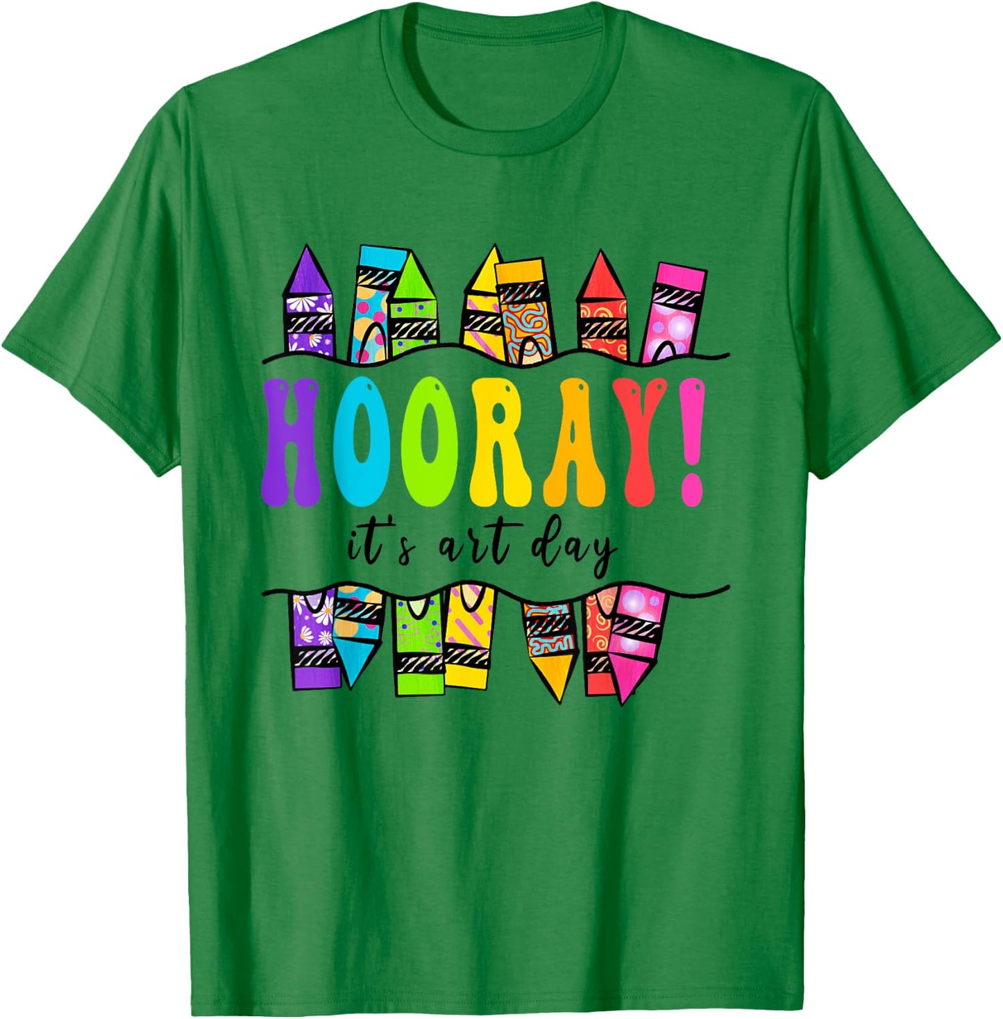Back To School Hooray It's Art Day Art Teacher Art Artist T-Shirt - T-Shirt | Irish Green