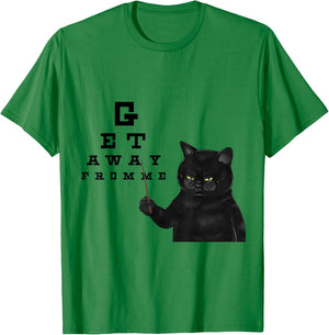 Snellen Eye Chart Black Cat Get Away From Me Funny Sarcastic Women Girls Kids T-Shirt - T-Shirt | Irish Green