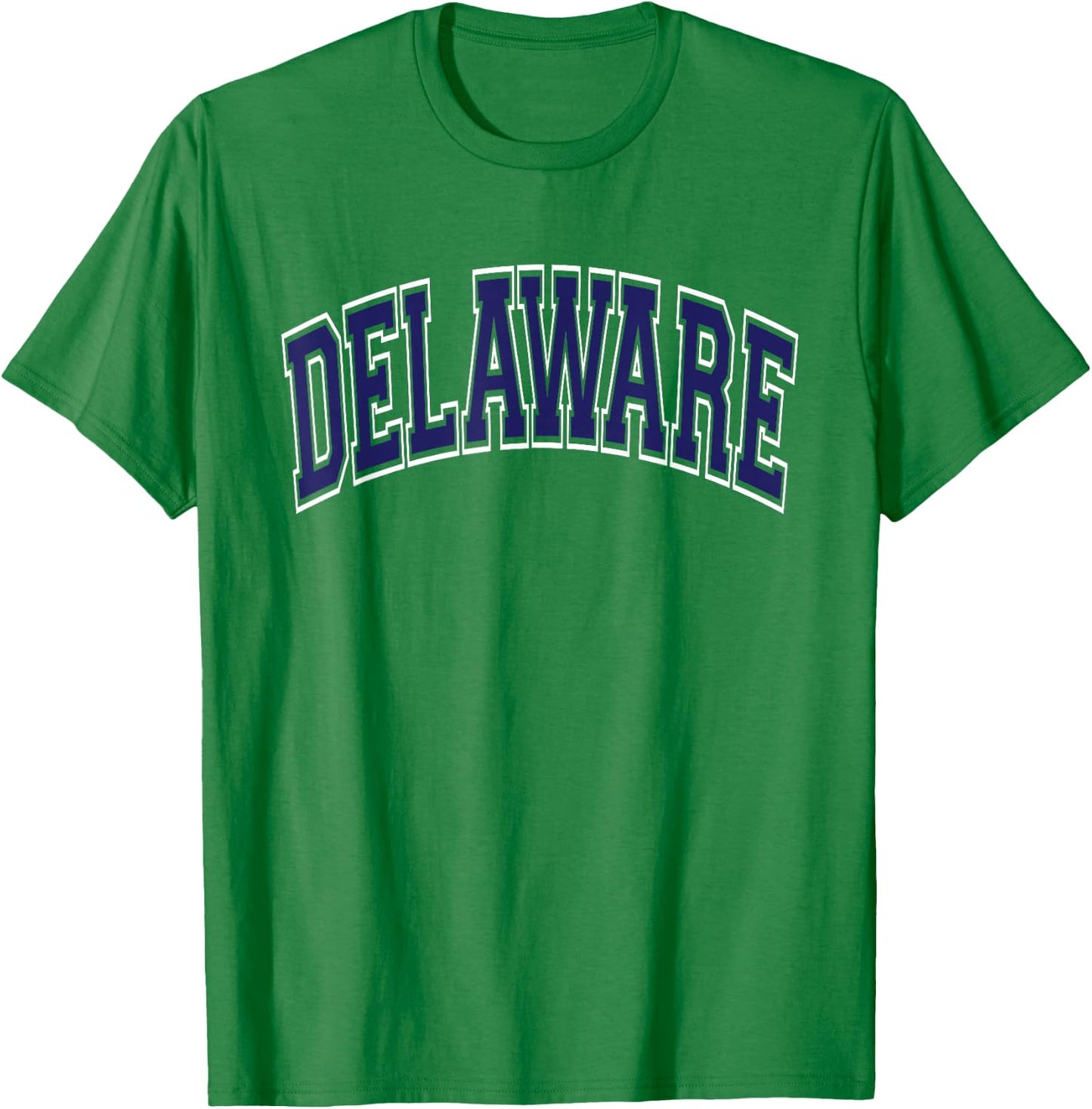 Delaware Arched Dark Blue Text T-Shirt - T-Shirt | Irish Green