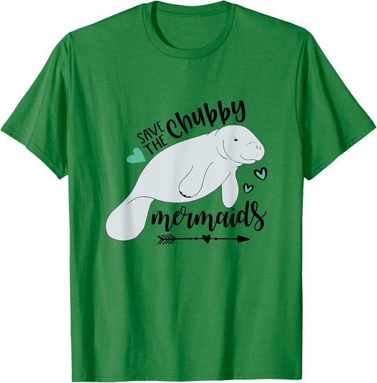 Save The Chubby Mermaid Top Walrus Lover Present Seahorse T-Shirt - T-Shirt | Irish Green