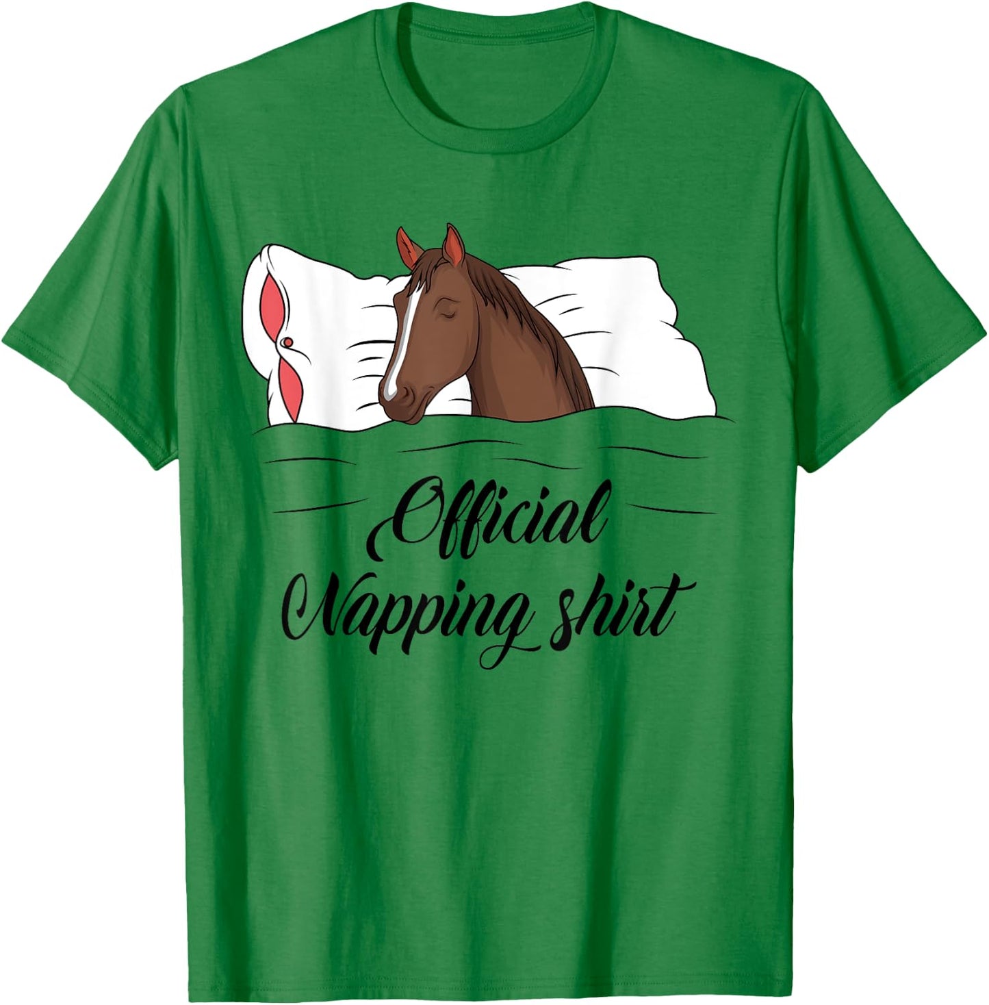 Sleeping Horse Lover Pyjamas Official Napping T-Shirt - T-Shirt | Irish Green