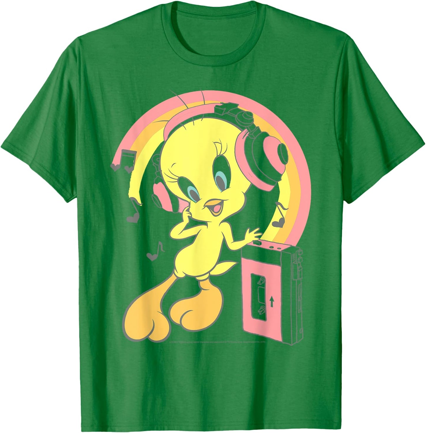 Looney Tunes Tweety Bird Music Rainbow T-Shirt - T-Shirt | Irish Green