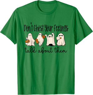 Mental Health Halloween Don't Ghost Your Feelings Halloween T-Shirt - T-Shirt | Irish Green