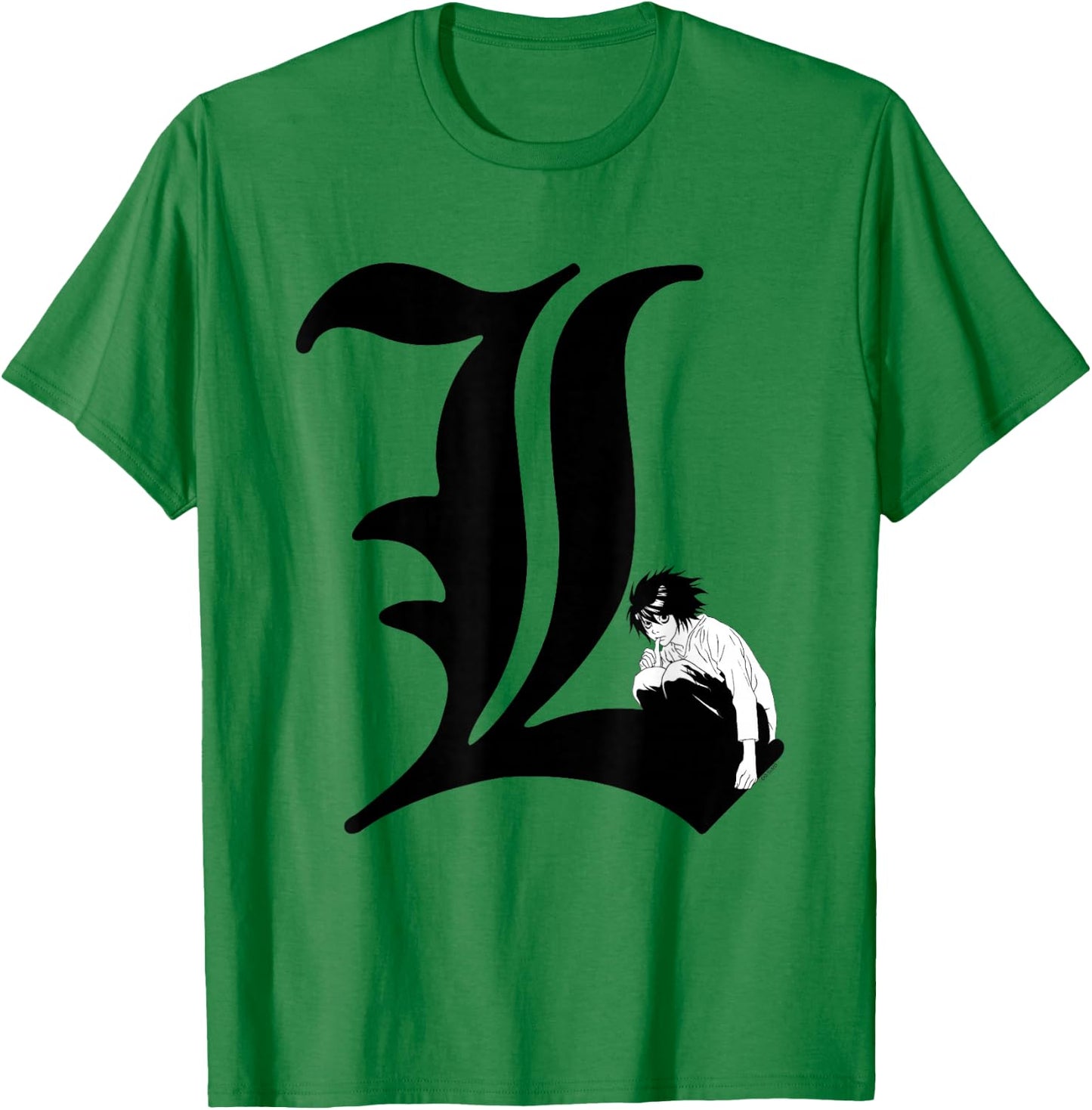 Death Note L Symbol Anime T-Shirt - T-Shirt | Irish Green
