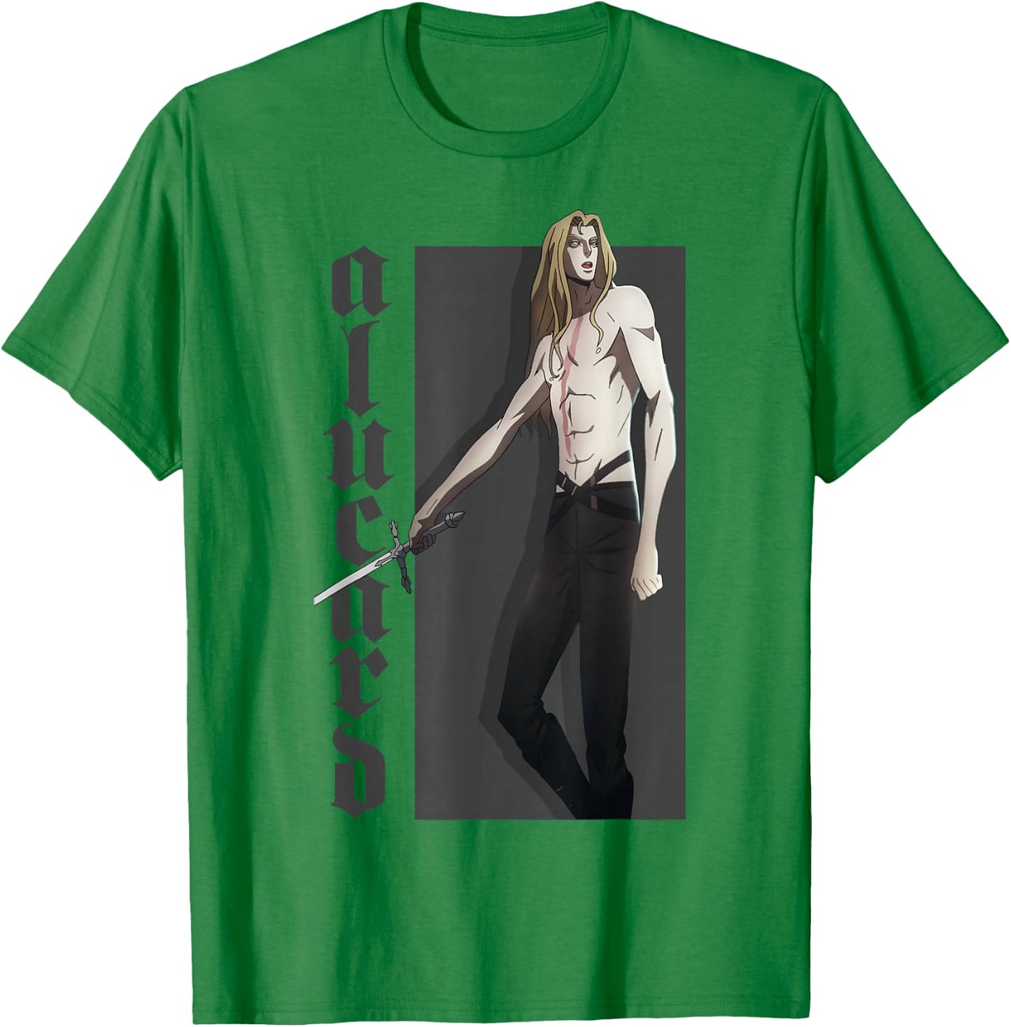 Netflix Castlevania Alucard Character Portrait T-Shirt - T-Shirt | Irish Green