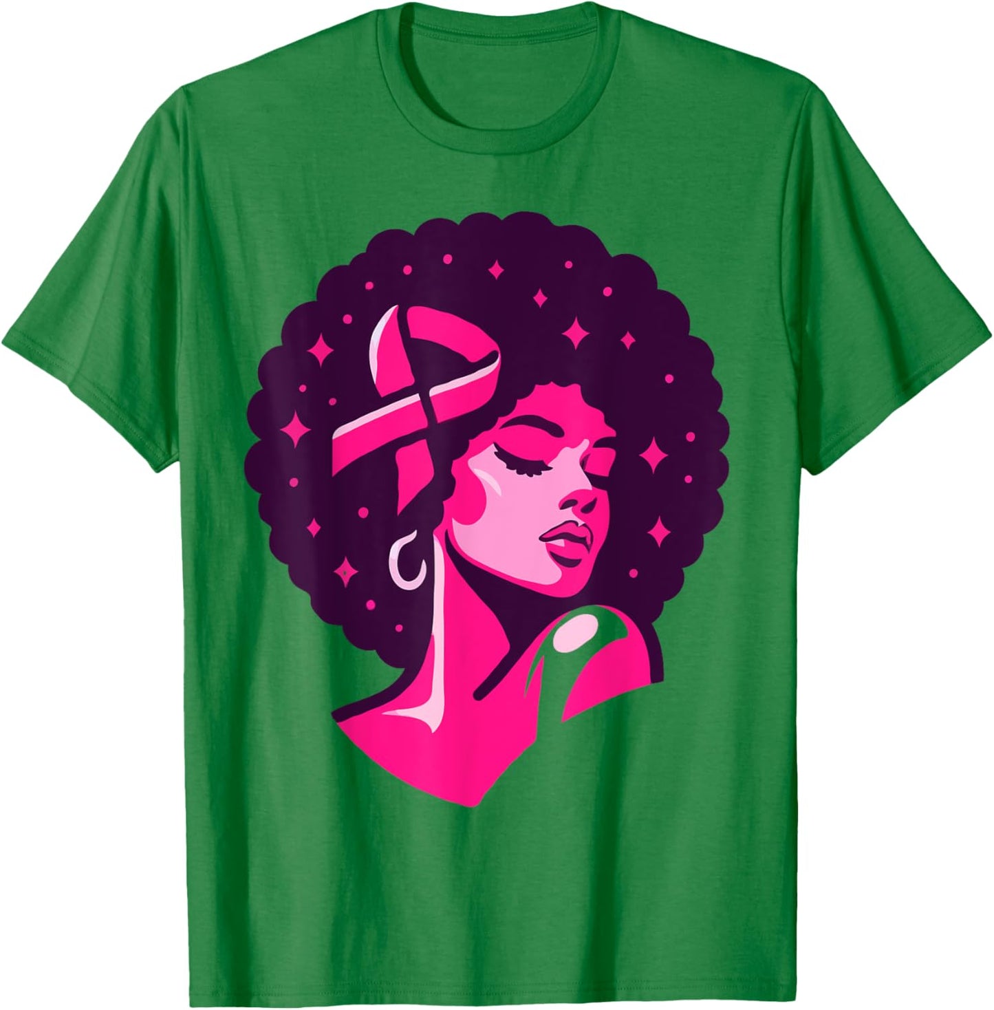 Breast Cancer Black African American Women Support Pink T-Shirt - T-Shirt | Irish Green