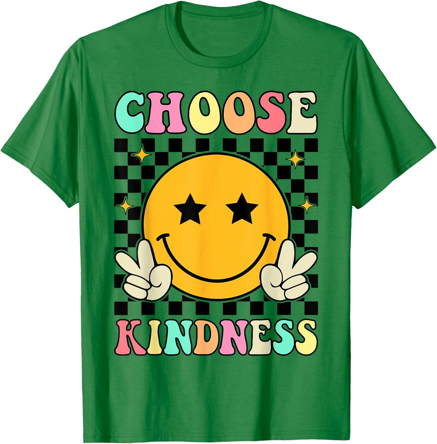 Choose Kindness Retro Groovy Kindness Inspirational , Small T-Shirt - T-Shirt | Irish Green