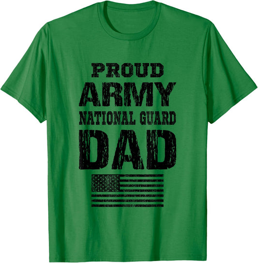 Vintage Proud Army National Guard Dad U.S Military Gift T-Shirt - T-Shirt | Irish Green