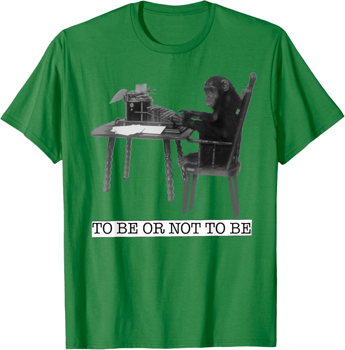 Infinite Monkey Theorem Monkey on Typewriter Maths Geek T-Shirt - T-Shirt | Irish Green
