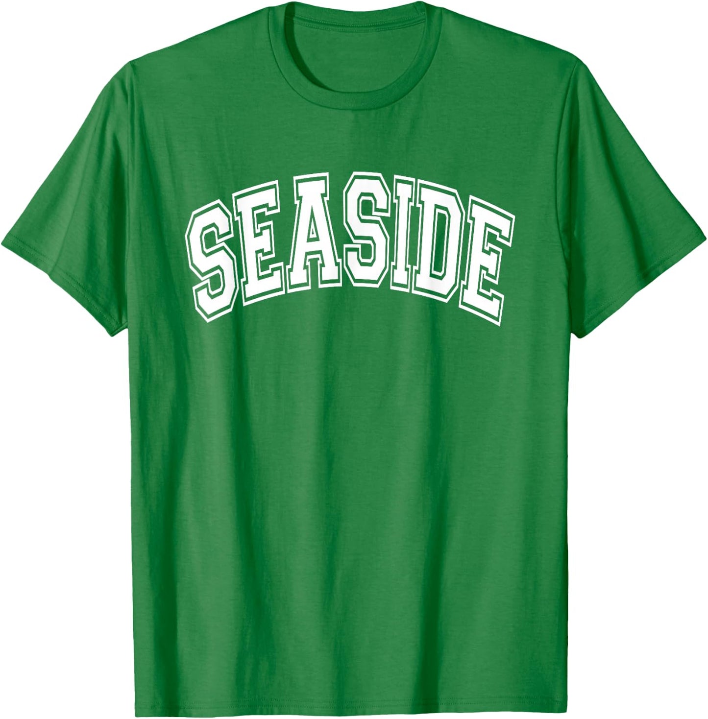 Seaside Arched Style Text Pink with White Print T-Shirt - T-Shirt | Irish Green