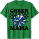 Cheer Mama Checkered Retro Cheerleader Cheerleading Mom Blue T-Shirt - T-Shirt | Irish Green