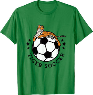 Soccer Sport Tiger, Team Soccer Apparel, Soccer Athletics T-Shirt - T-Shirt | Irish Green
