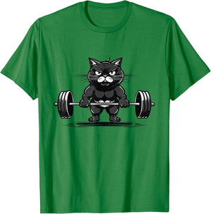 Cat Deadlifting Funny Fitness Gym Workout Cat Lovers Women T-Shirt - T-Shirt | Irish Green