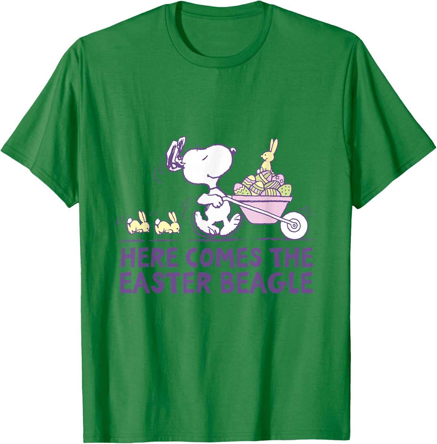 Peanuts - Snoopy Here Comes The Easter Beagle T-Shirt - T-Shirt | Irish Green