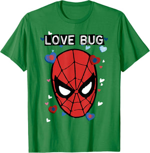 Marvel Valentine's Day Spider-Man Love Bug Portrait Small T-Shirt - T-Shirt | Irish Green