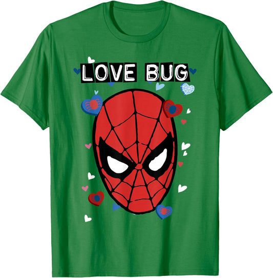 Marvel Valentine's Day Spider-Man Love Bug Portrait Small T-Shirt - T-Shirt | Irish Green