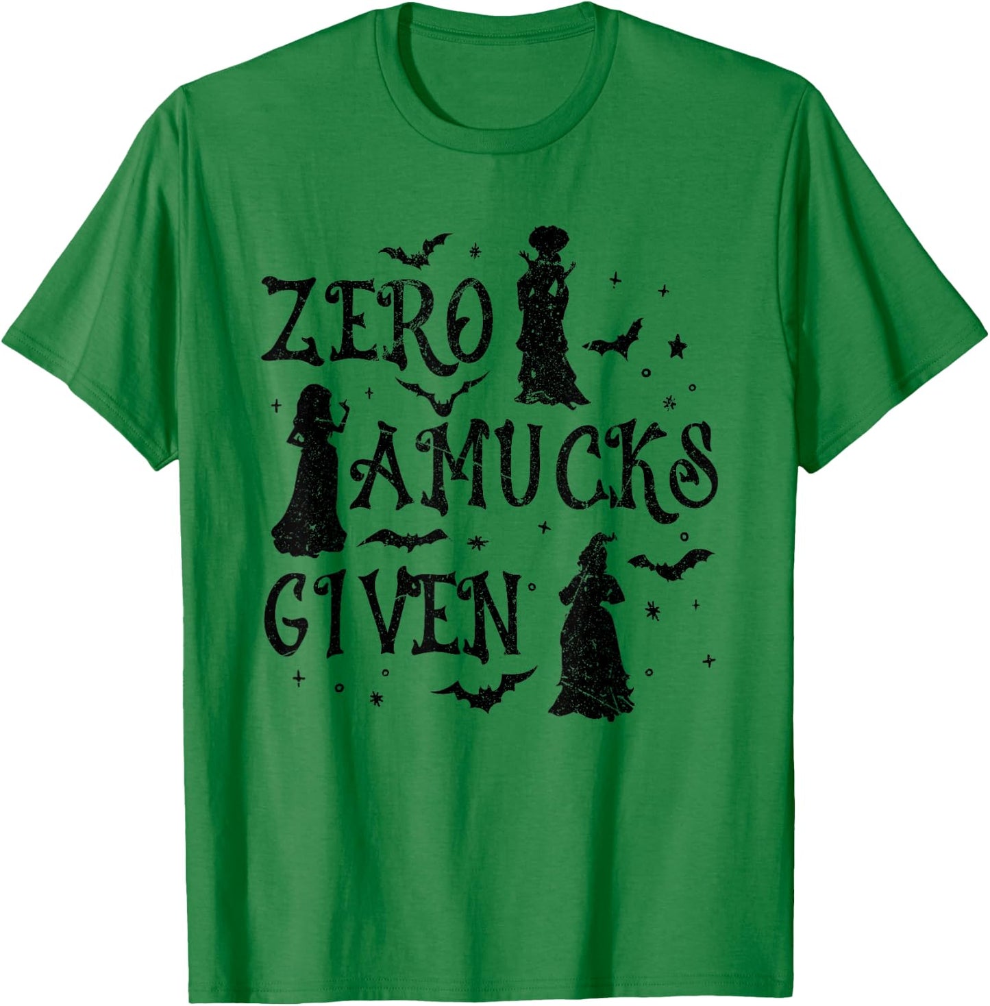 Zero Amucks Given Witches Bats Halloween T-Shirt - T-Shirt | Irish Green