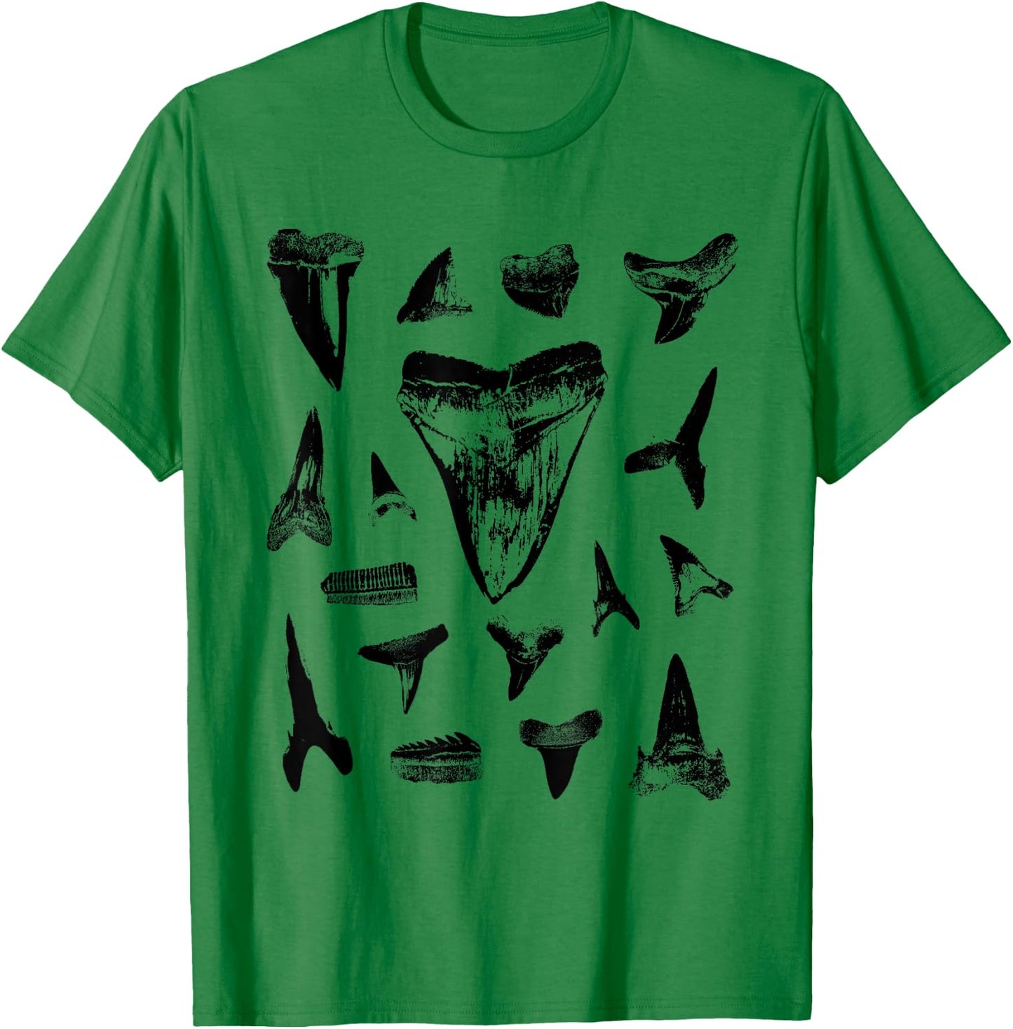 Shark Teeth Fossil Hunter Collector Multi Tooth Rock Hound T-Shirt - T-Shirt | Irish Green
