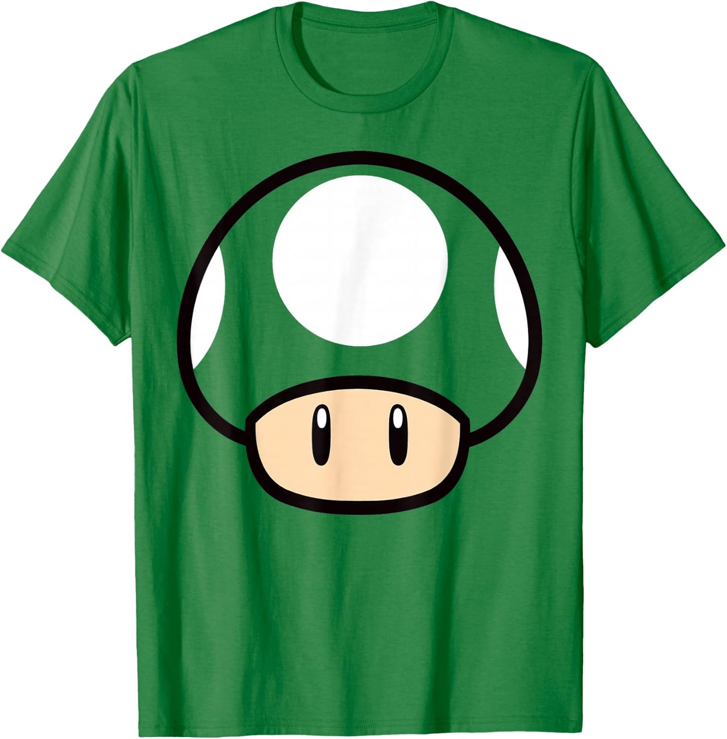 Super Mario Mushroom Large Face T-Shirt - T-Shirt | Irish Green