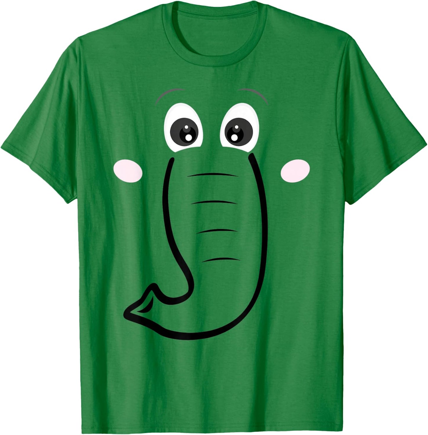 Elephant Face, Cartoon Style, Easy Halloween Costume T-Shirt - T-Shirt | Irish Green