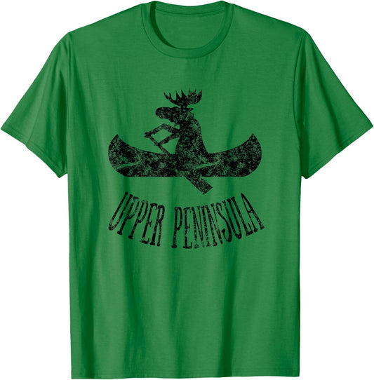 Upper Peninsula Moose Shirt Michigan Moose Gift T-Shirt - T-Shirt | Irish Green