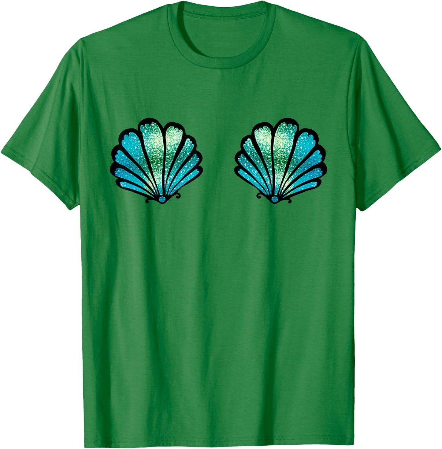 Mermaid, Seashell, Sea, Shell, Bikini, Carnival, Halloween T-Shirt - T-Shirt | Irish Green