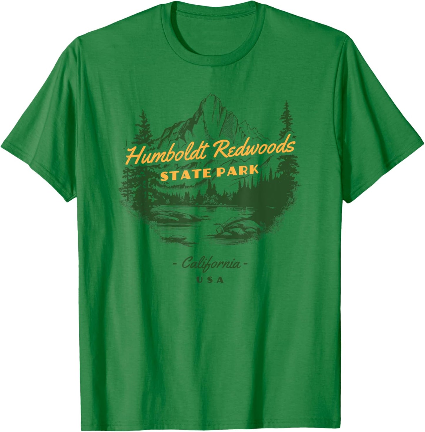 Humboldt Redwoods State Park California Retro Vintage T-Shirt - T-Shirt | Irish Green