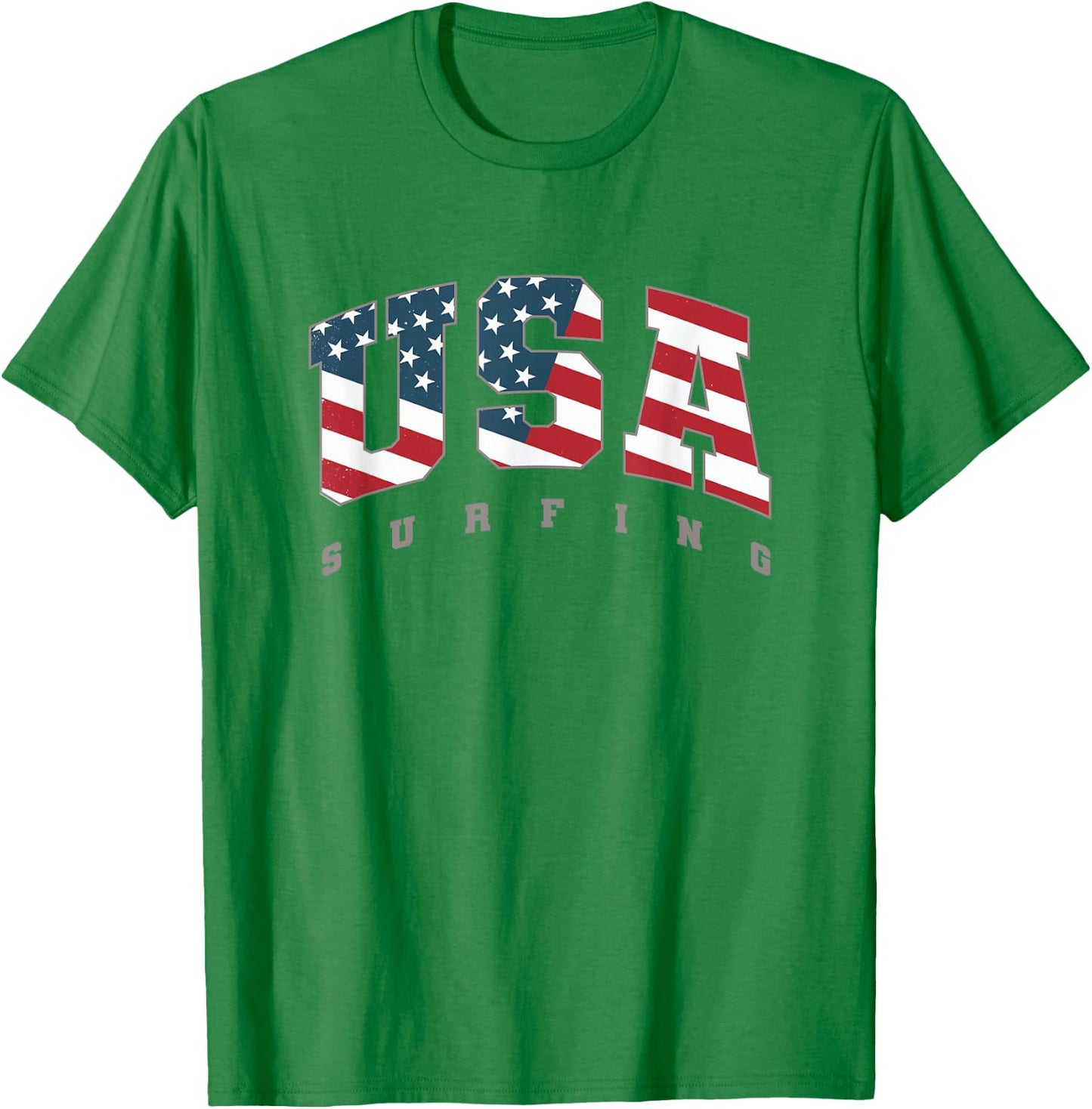 USA Flag Team Surf Support Athlete Surfing Women Kids Men T-Shirt - T-Shirt | Irish Green