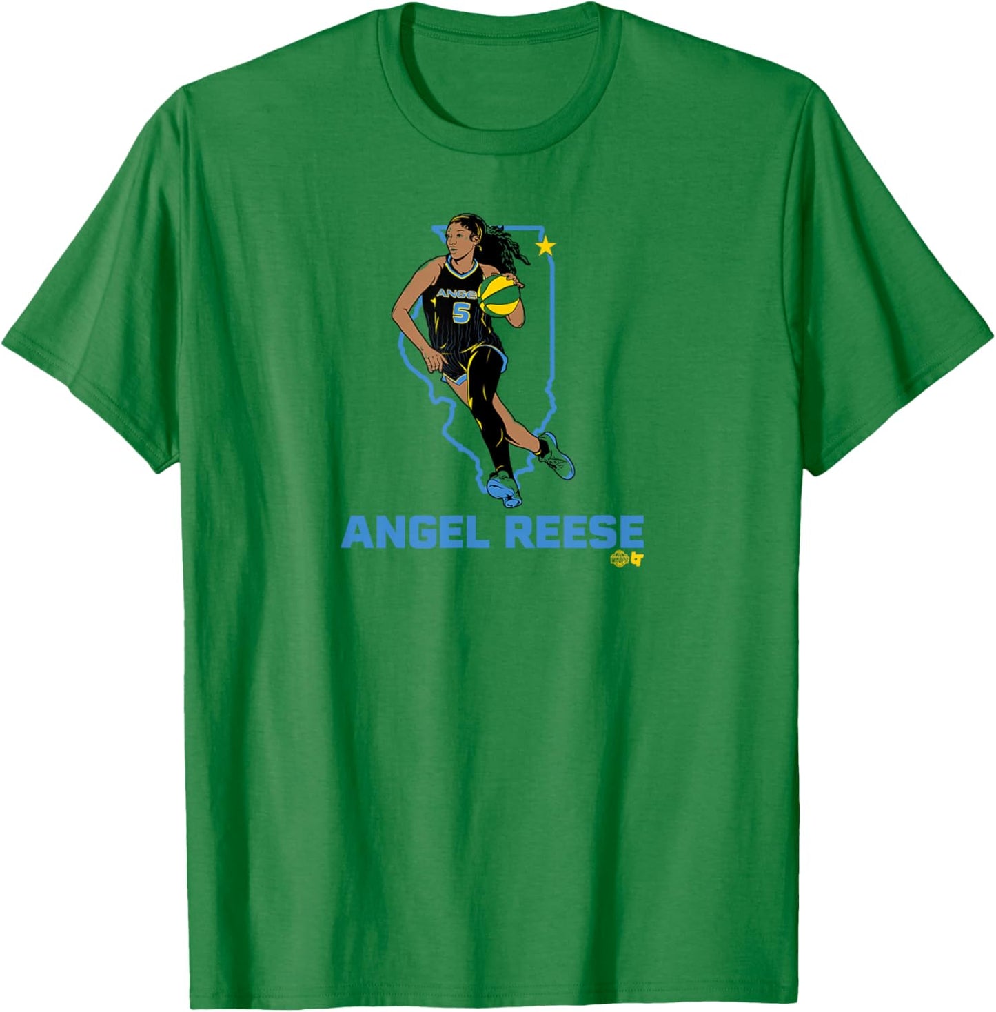 Angel Reese - State Star - Chicago Basketball T-Shirt - T-Shirt | Irish Green