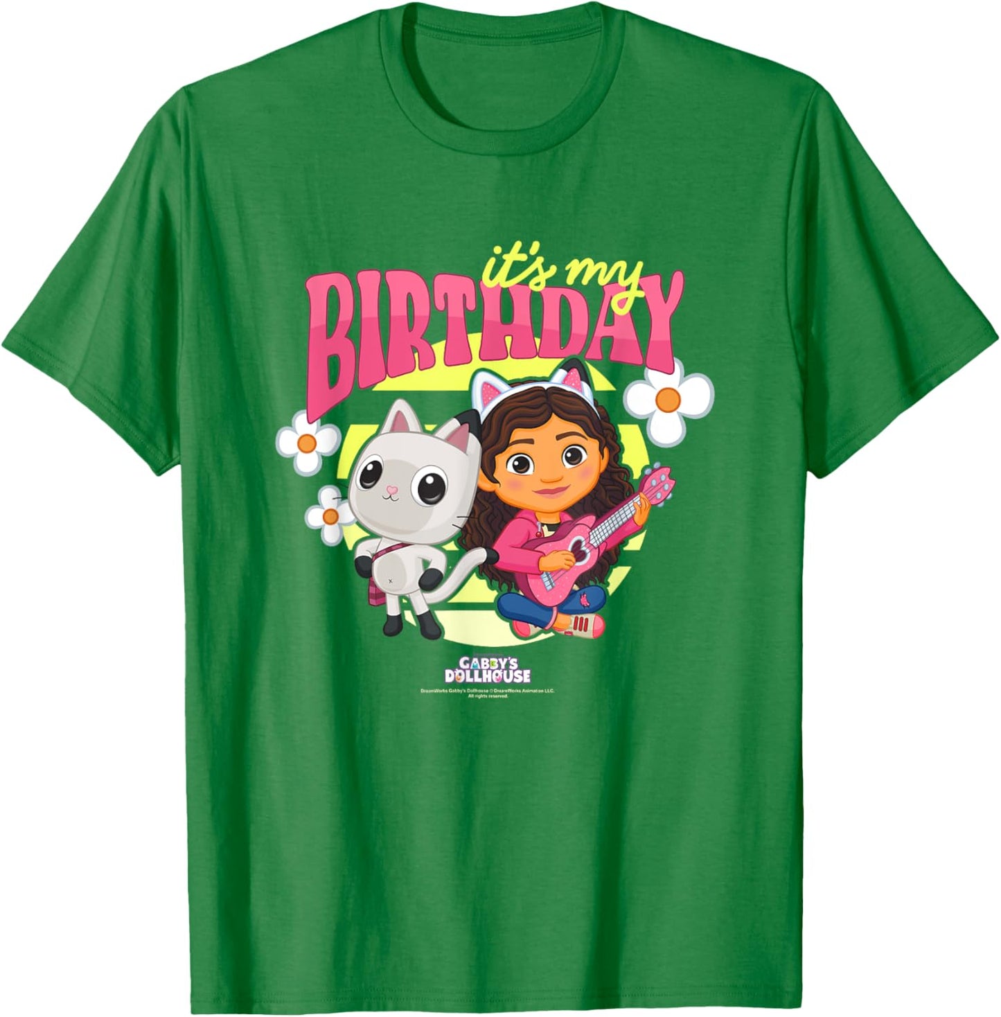 DreamWorks Gabby's Dollhouse Birthday It's My Birthday Logo T-Shirt - T-Shirt | Irish Green