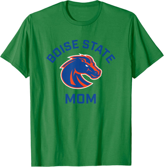 Boise State University BSU Broncos Arched Mom T-Shirt - T-Shirt | Irish Green