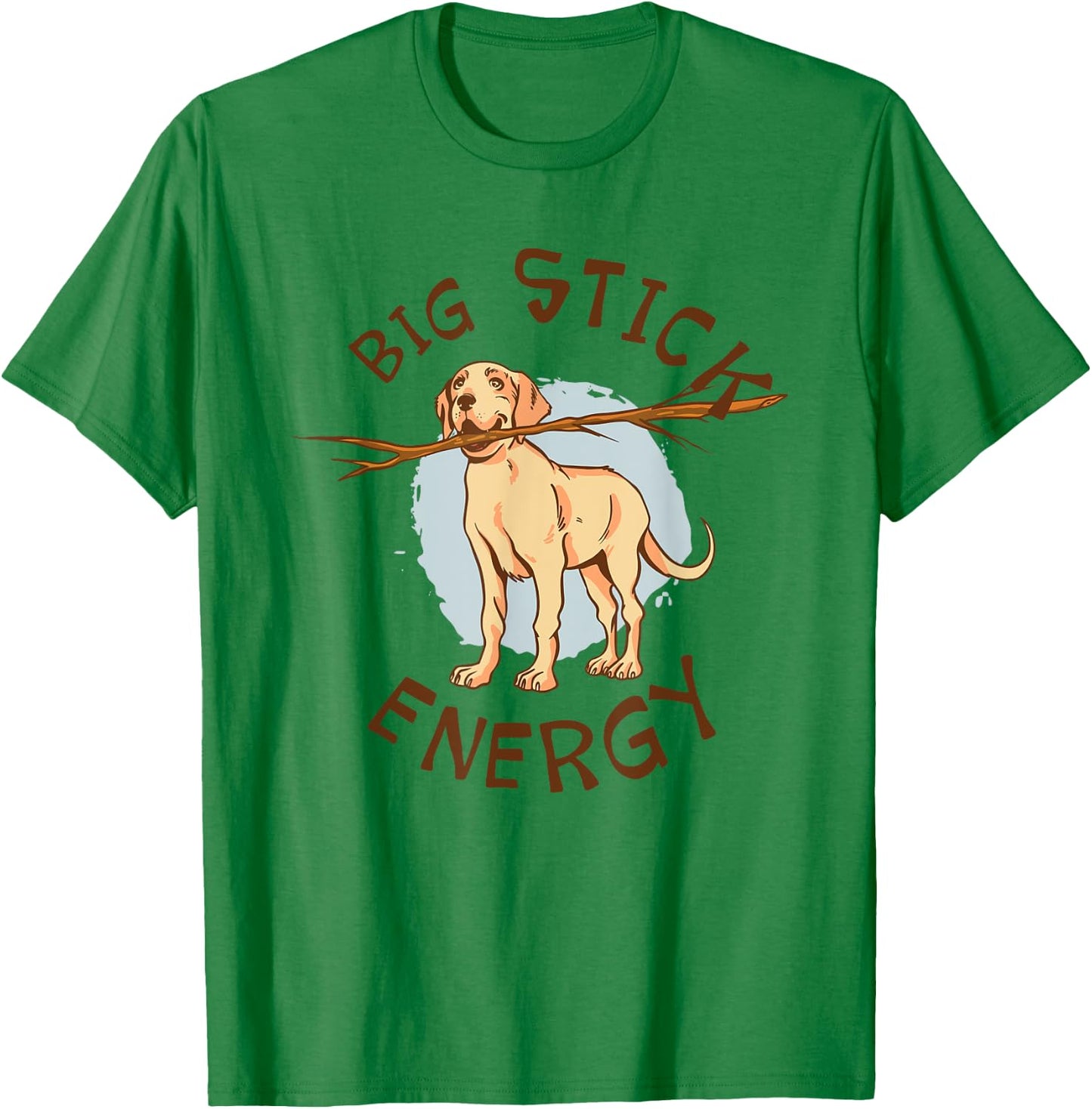 Big Stick Energy Cute Yellow Labrador Retriever Owner T-Shirt - T-Shirt | Irish Green