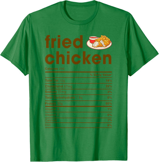 Food Nutrition Facts Shirts Co. Fried Chicken Nutrition Facts T-Shirt - T-Shirt | Irish Green